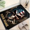 1PC Custom Name American Skull Artwork Theme Floor Mat Ideal for Living Room, Game Rooms, Office, Bedroom, Office Floor Mat , Floor Mats for Home