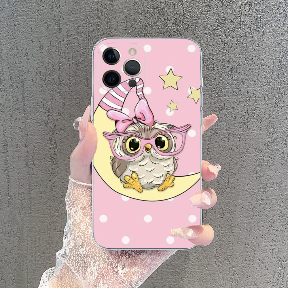 Мультяшный Милый Сова Любовники Чехол для Телефона Для iPhone 15 14 13 12 Mini 11 Pro XS Max X XR SE 6 7 8 Plus Мягкий Силиконовый Чехол