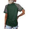 2026 Spring/Summer New Round Neck Color Block Short Sleeve Women's T-Shirt Top
