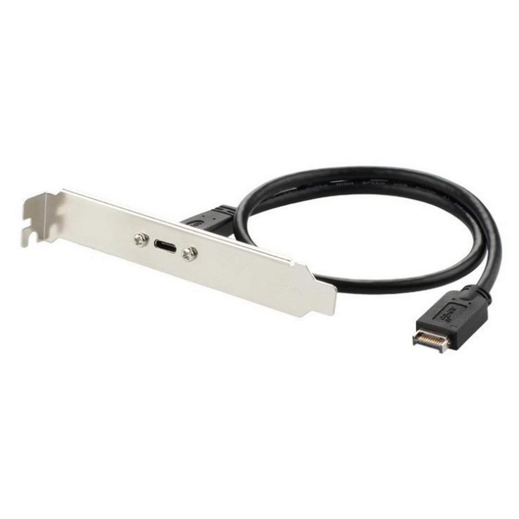 Ulyris USB Front Panel Header and Rear Panel Extension Bracket Male To Female Extension Cable 3.1 [45cm] Type-E Type-C