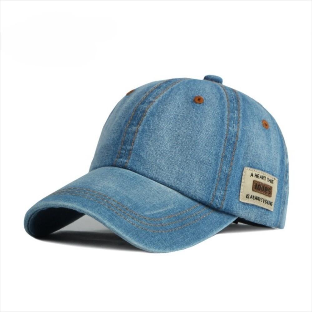 Solid Color Denim Hat Blue Snapback Hat New Denim Baseball Caps Women