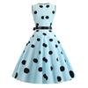 Женское вечернее платье, винтажное контрастное цветное платье в горошек с бантом на талии, трапециевидной формы с большими качелями, тонкое платье без рукавов с открытой спиной и V-образным вырезом, платье миди в стиле принцессы