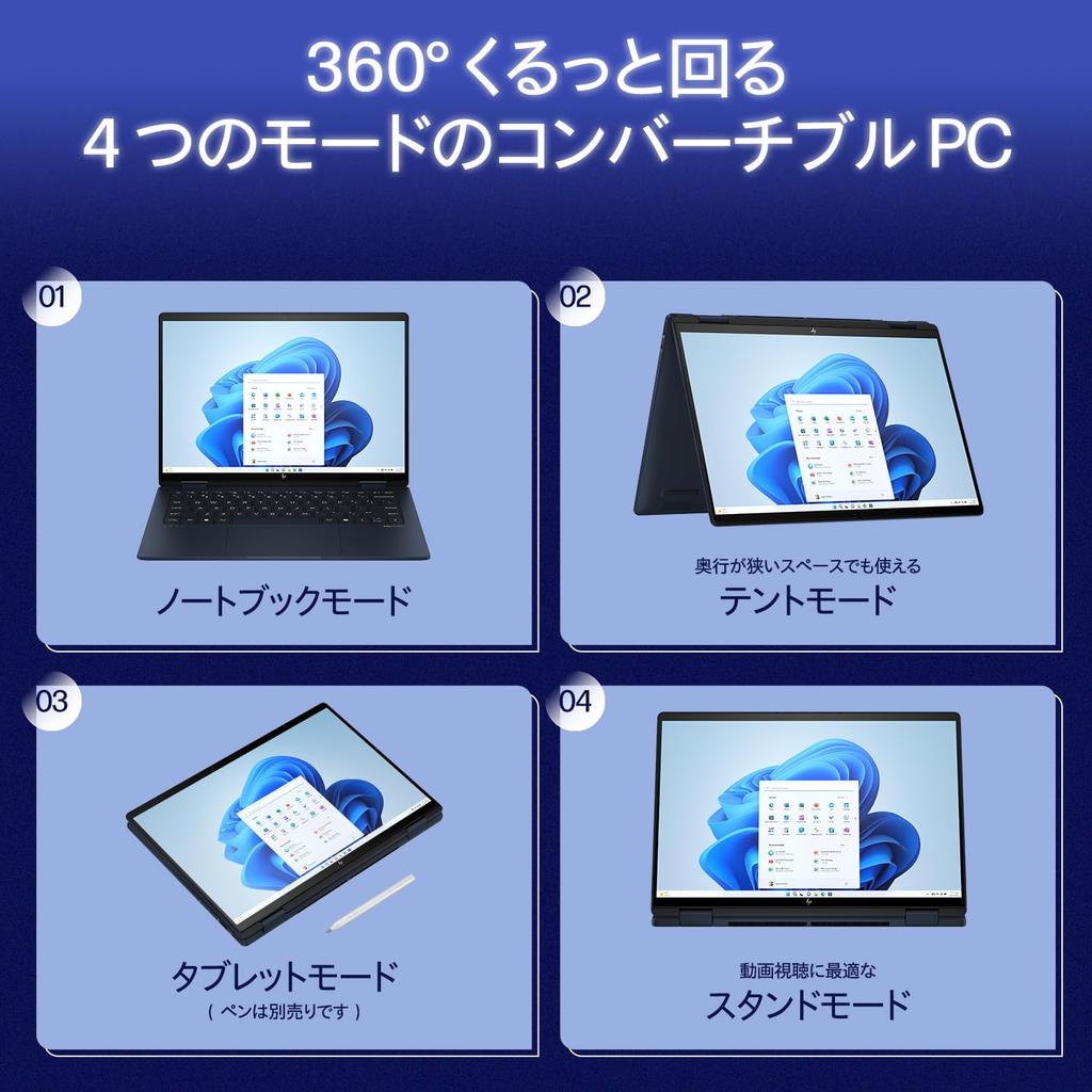 HP Envy X360 Convertible Laptop with WUXG IPS Touch Intel Core Ultra 5 125U 16GB 512GB Windows 11 Windows Copilot and McAfee LiveSafe Edition 14-fc