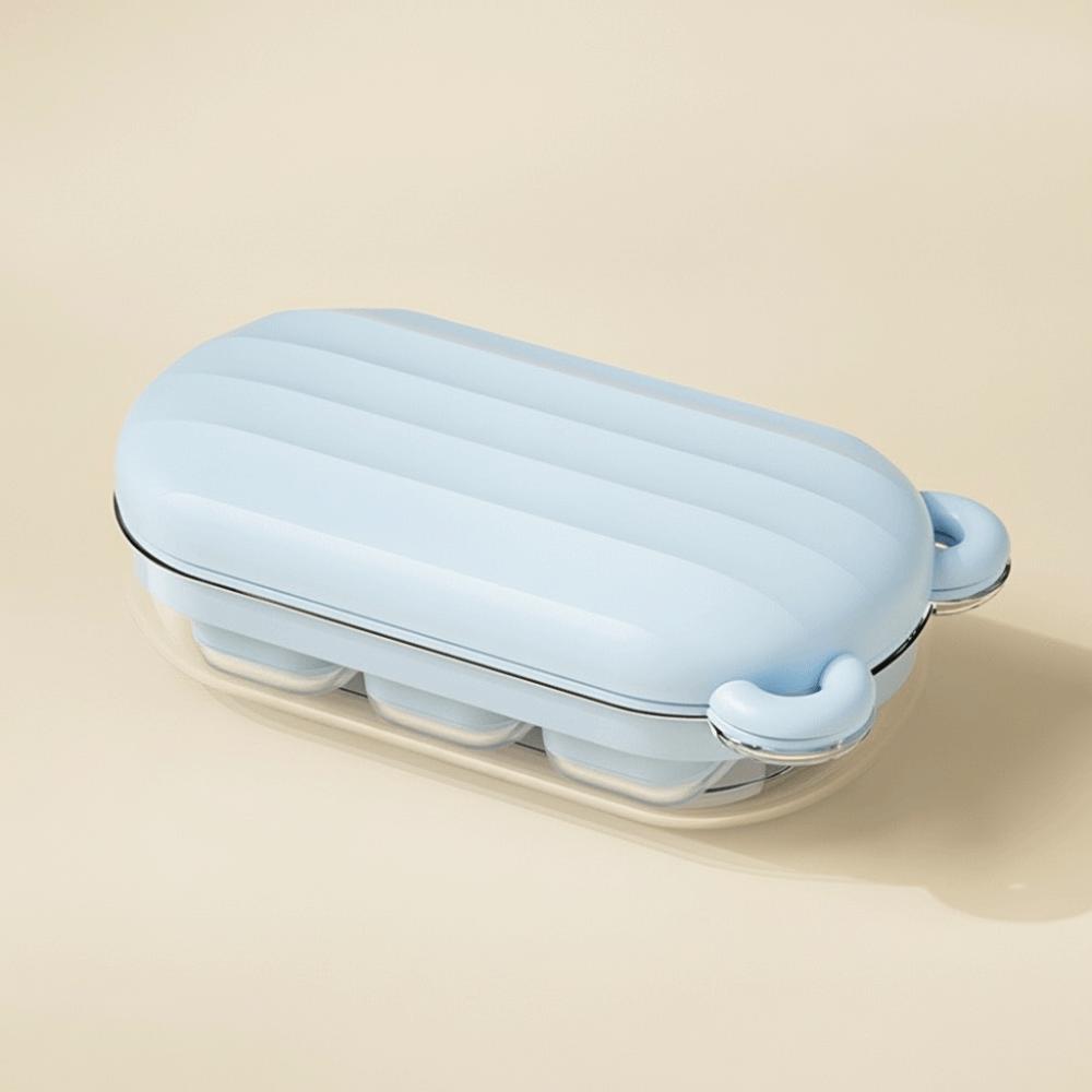 with Cover Little Bear Ice Grid Food Grade Press Ice Cube Box Silicone Ice Cube Mold  Summer