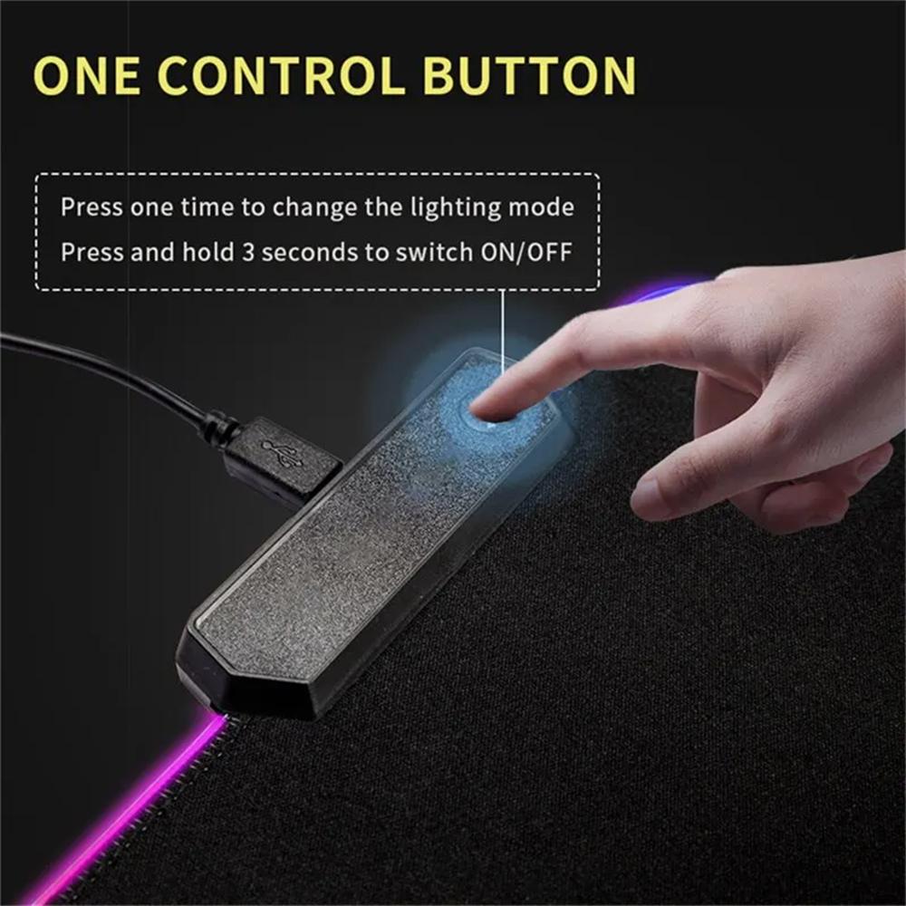 RGB Hexagon Gaming Mouse Pad XXL Antislip Rug Desk Mat Computer Accessories Office Geometric Mousepad Luminous Extended Game Mat
