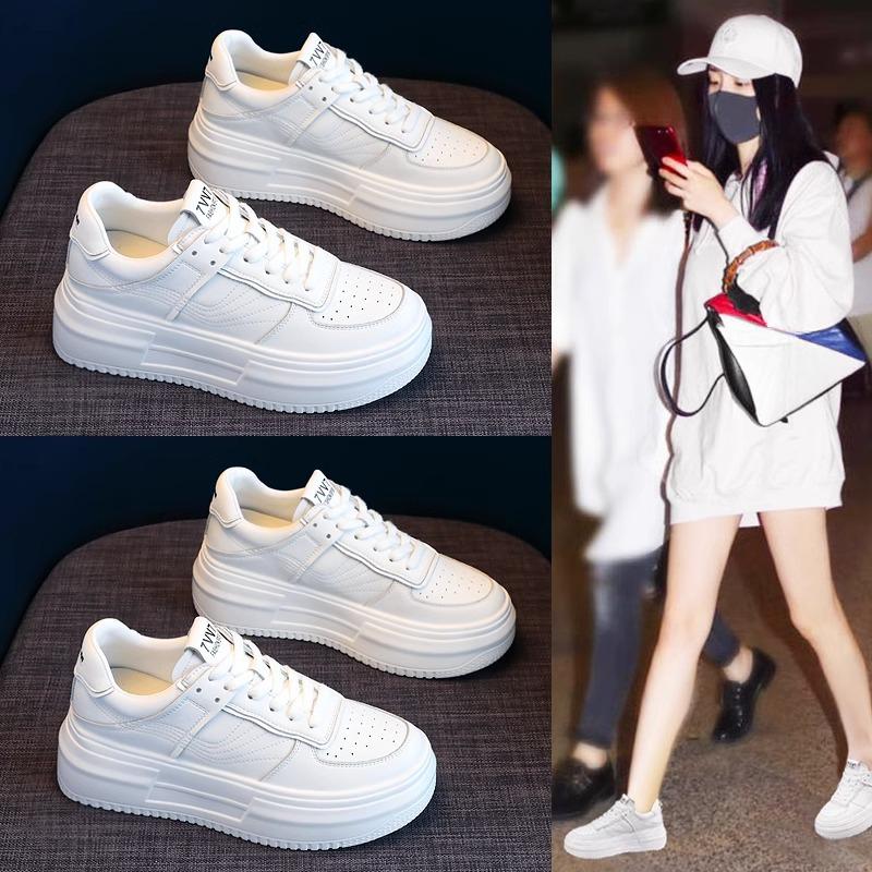 Белые туфли на платформе. Женские новые универсальные весенне-летние летние кроссовки на платформе для отдыха. Весенне-осенние однослойные туфли Ins Fashion.
