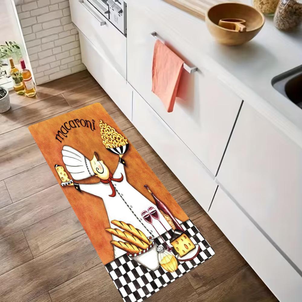 Chef Wine Kitchen Floor Mat Nonslip Washable Soft Carpet Doormat Suitable For Bedroom Living Room Kitchen And Bathroom Home Decor