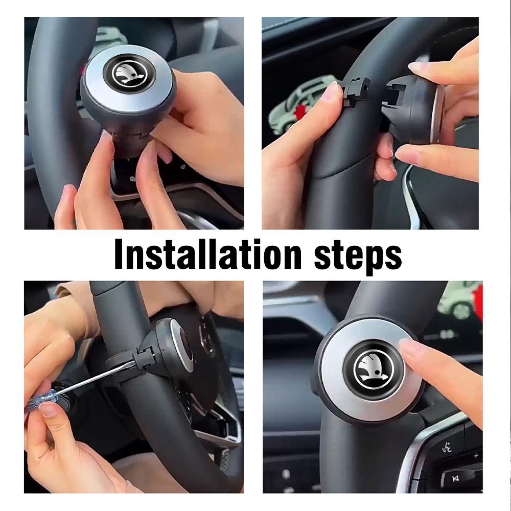 Car Steering Wheel Turning Booster Spinner Knob Power Handle Accessories For Skoda Octavia Fabia Kamiq Kapoq Kodiaq Superb Rapid usbn43