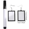 Acrylic Message Board Earrings Fun DIY Whiteboard Eardrop Minimalist with Marker Pen Erasable Drawing Board Dangler Women