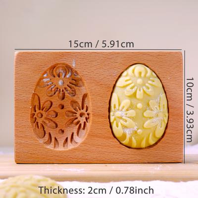 Деревянные формы для печенья, 3D DIY форма для печенья с рисунками пасхального кролика и яиц, штамп для печенья, формы для тиснения
