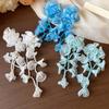 1 pair Bohemian Style Vacation Flower Eardrops with Beads Tassel Women Seaside Earrings  Bride
