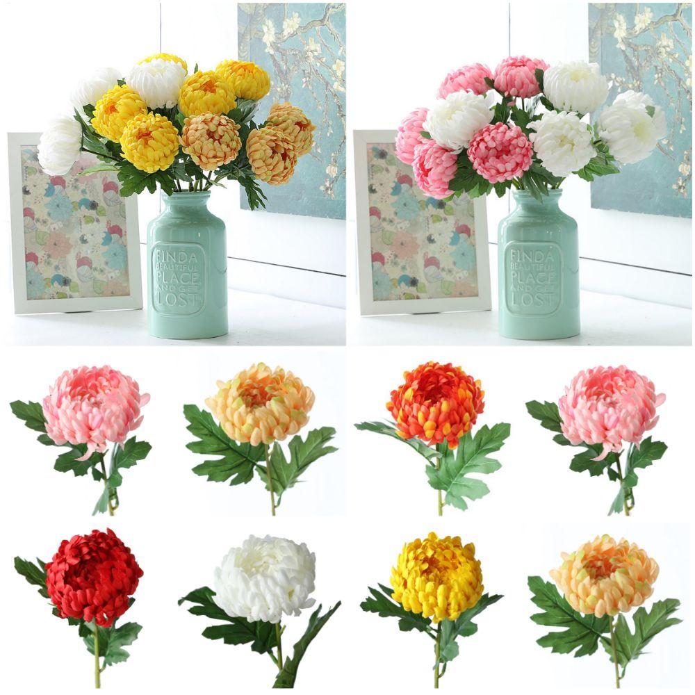 Сделай сам Реалистичная Хризантема Многоцветный Искусственный Цветок НОВЫЙ Цветочная Композиция Украшение для Дома
