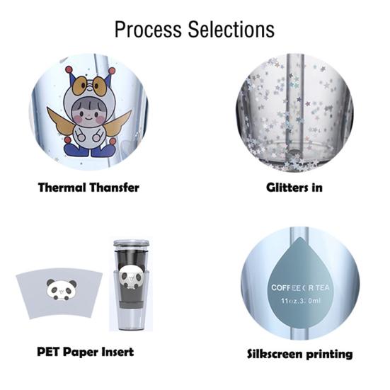 Герметичная чашка для холодного кофе, многоразовая прямая пипеточная чашка со встроенными соломинками, двухстенный изолированный стакан для холодного кофе, мультяшная чашка для питья