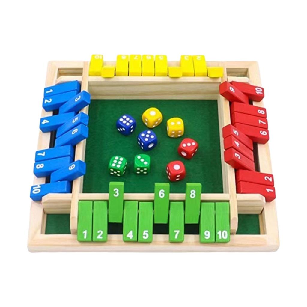 Shut The Box Кубики Пазл Игра Реквизит Деревянный Устойчивый Набор Рождественский Подарок