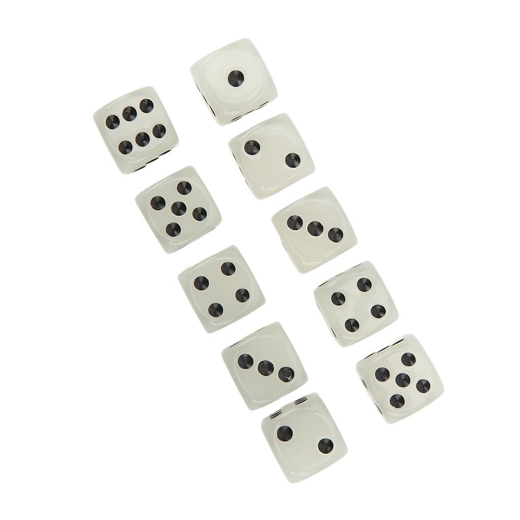 20PCS Dice Cubes Luminous Large Size Plastic with Black Points 6 Sided Dice for Bar Table Game