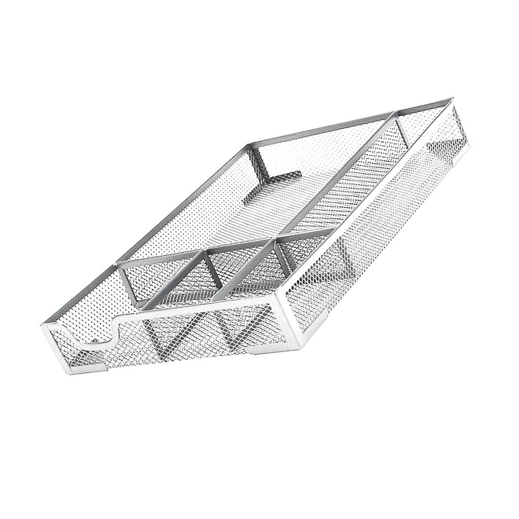 Desk Drawer with Non Slip Rubber Pads Metal Mesh 5 Compartments Storage Tray for Home and Use