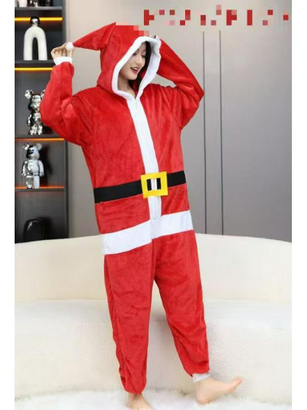 2025 New Style Santa Claus & Reindeer Couple Flannel Christmas Costumes for Outdoor Performance & Homewear