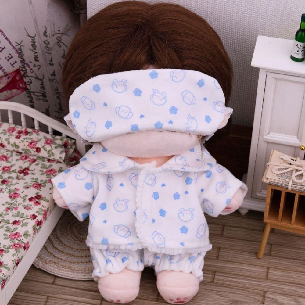 Cartoon Animal Star Doll Clothes 20cm Mini Blouse Pants Set Doll Pajamas Suit  Cotton Stuffed Doll
