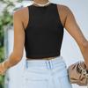 Женская летняя модная сексуальная однотонная модная майка без рукавов с круглым вырезом, футболка, топ