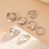 Простой широкий геометрический массивный набор колец для женщин и мужчин, нерегулярные крестообразные полые открытые кольца для отдыха на вечеринке, ювелирные изделия с шармом, золотого и серебряного цвета