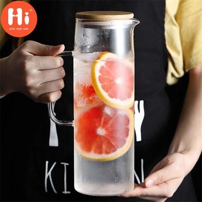 Hi Nordic креативная прозрачная стеклянная бутылка для воды кувшин для сока большой емкости нагреваемый чайник чайник термостойкий герметичный графин