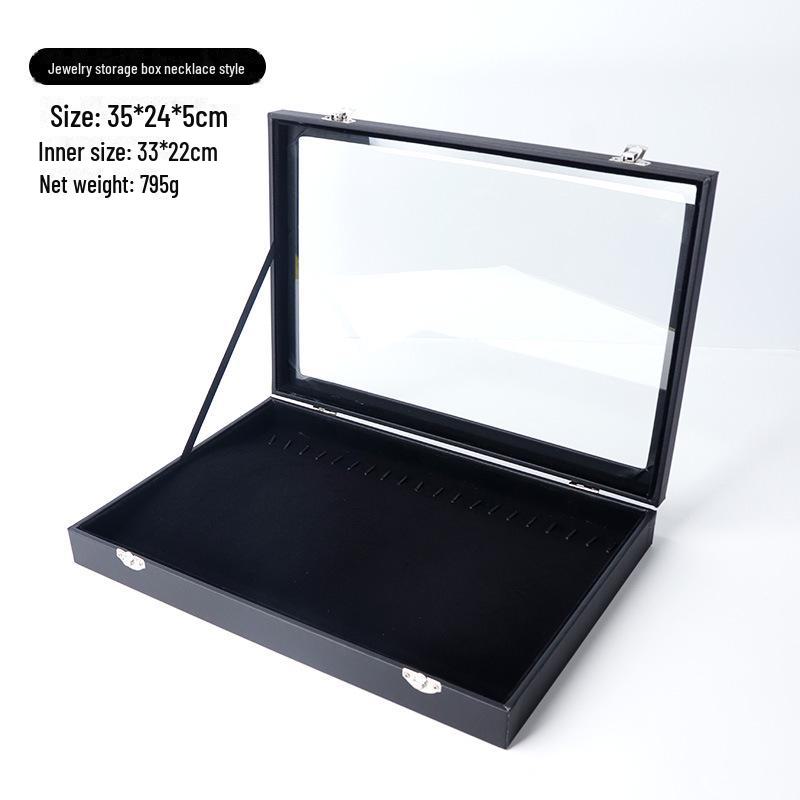 Черная бархатная шкатулка для украшений с решеткой и крышкой — высококачественное пыленепроницаемое хранилище для ожерелий, колец и сережек