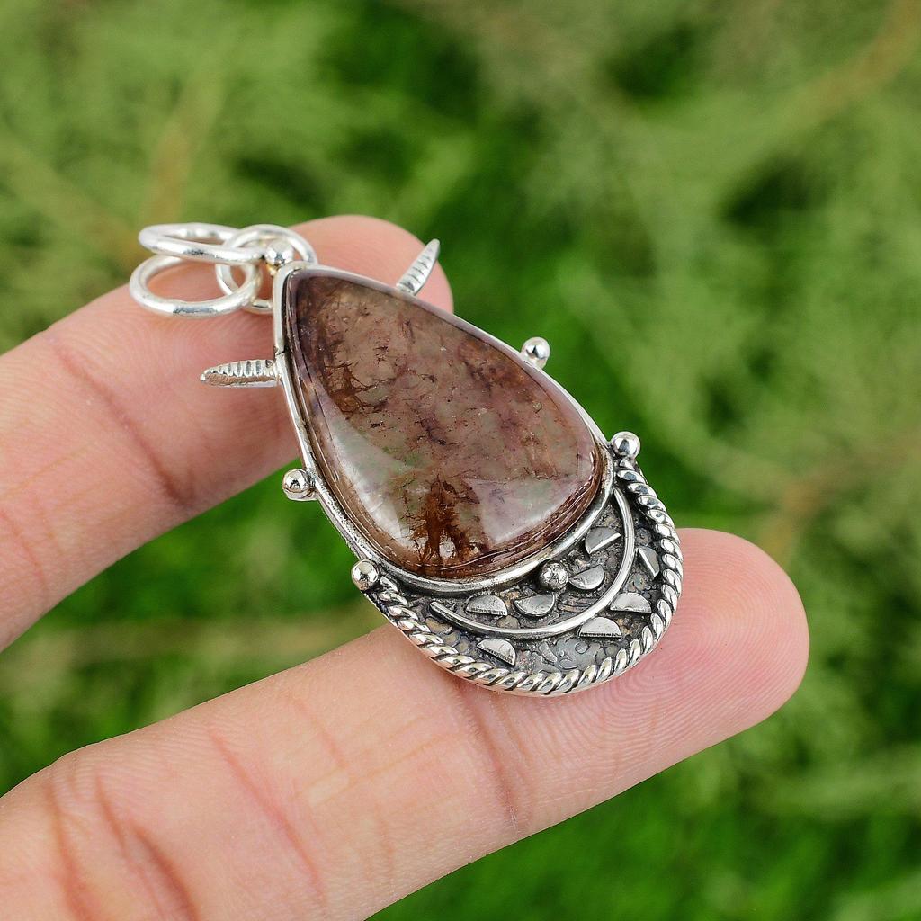 Daughters Day Sale Sterling Silver Elestial Quartz Stone Trendy Pendant Jewelry