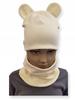 Hat + Scarf Set Children' Set with Ears Size 52-56 Ecru
