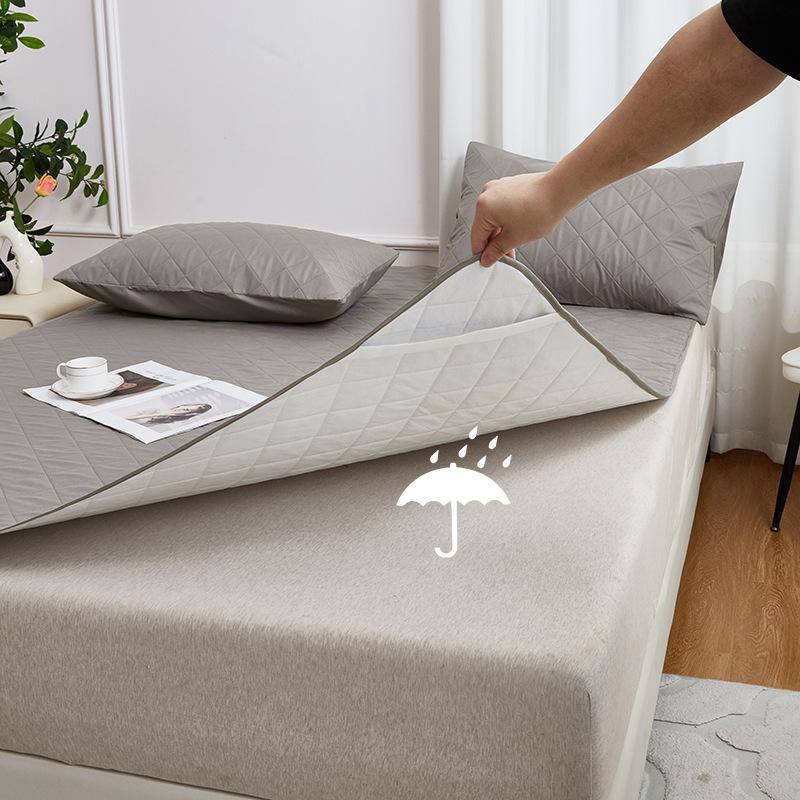 Водонепроницаемый стеганый наматрасник с резинками, пылезащитный чехол с противоскользящим покрытием