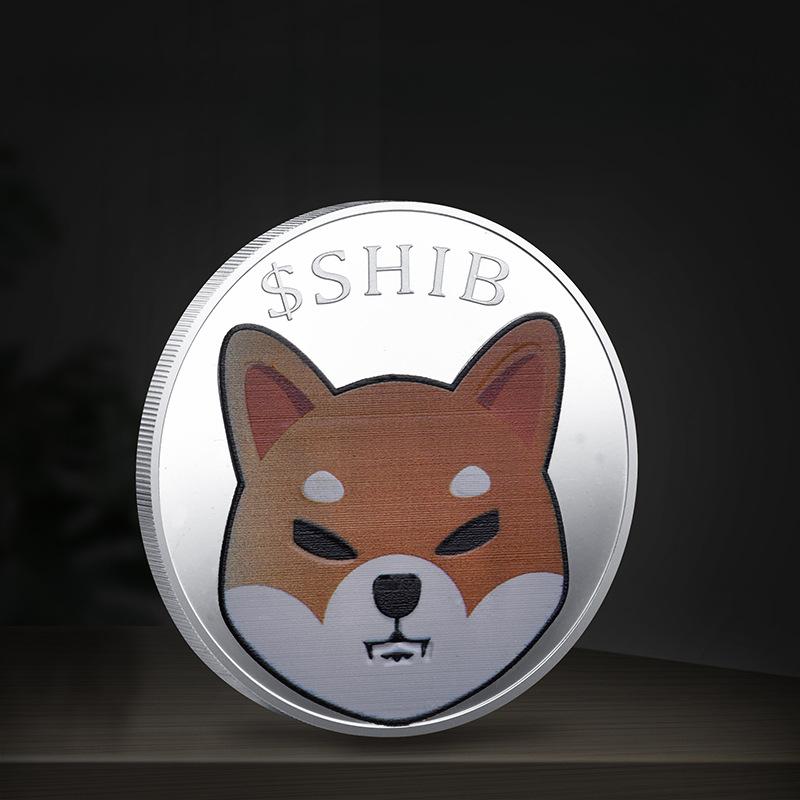 Цветная УФ Монета Сиба-ину Виртуальная Памятная монета Цифровая Виртуальная валюта Золотые монеты, Рождественский подарок, Наполнители для чулка
