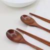 Kivoli Lacquered Wooden Spoon Set, 4 Spoons + 4 Chopsticks, Korean Popular Tableware