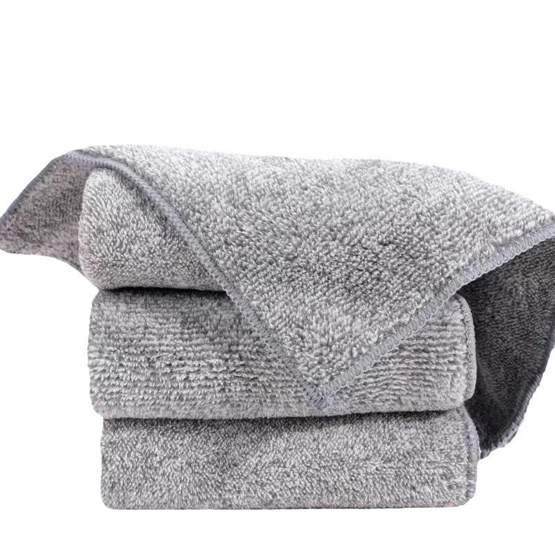 Coral Velvet Bamboo Charcoal Cloth Thickened Kitchen Cloth, Absorbent Scouring Pad Household Cleaning Cloth Degreasing Dishcloth
