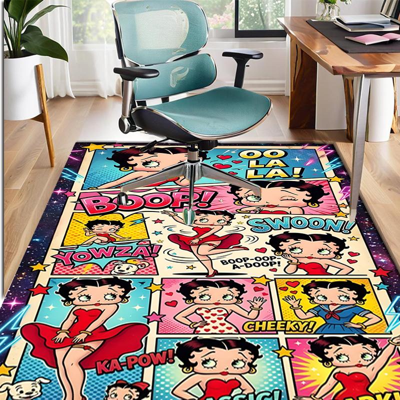 Betty Boop Pattern Rug, Indoor/Outdoor Mat, for Picnic, Gameroom, Bedroom, Office, Living Room, Home Decor Carpet, Birthday Gift