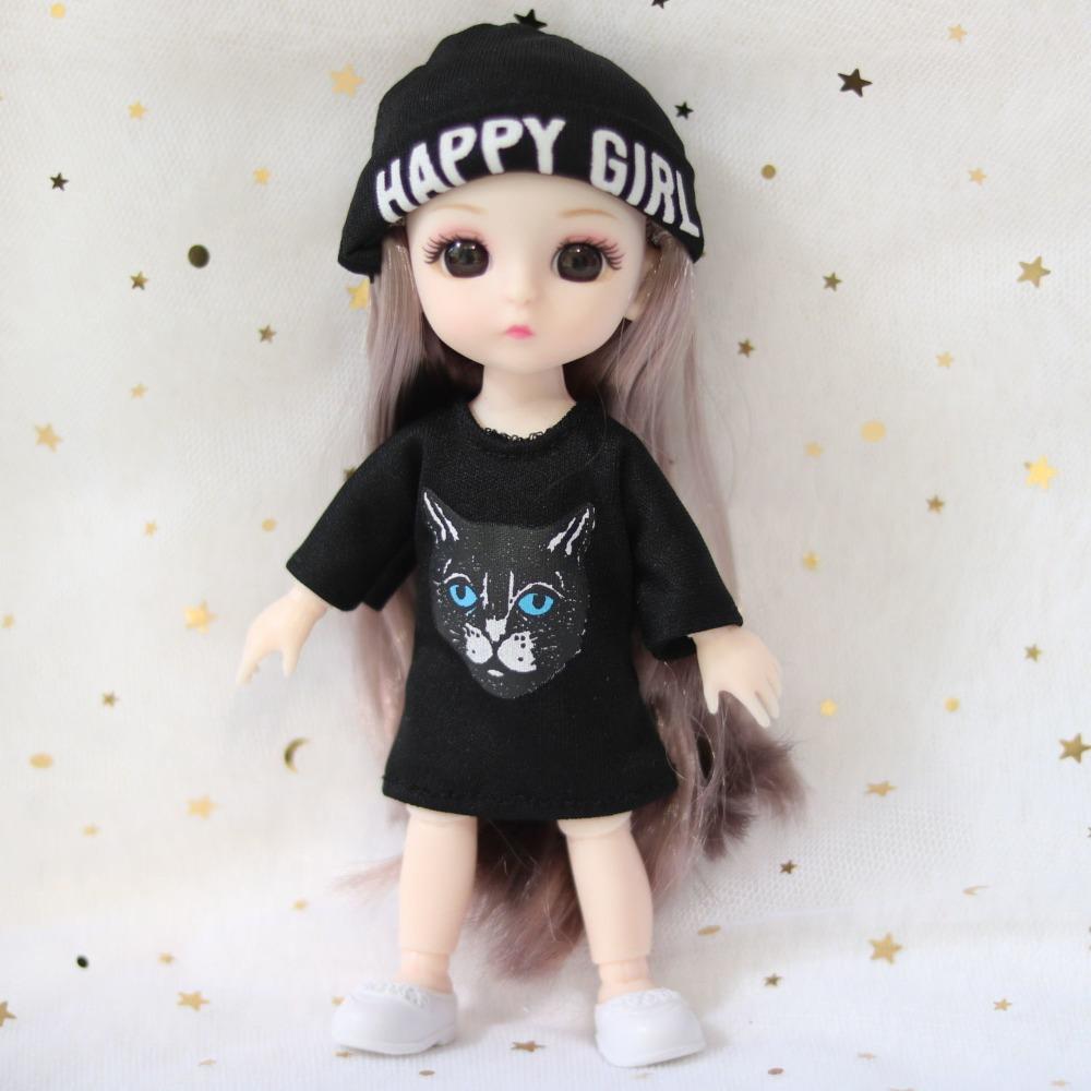 112 Bjd Bjd С Одеждой С Одеждой 13 Подвижных Суставов Мини Девочка С Одеждой С Обувью Голубые Глаза Подвижные Суставы Мини Девочка