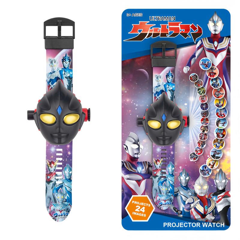 Детские часы в стиле аниме «Ультрамен», детские часы, игрушки, милые мультяшные проекции со вспышкой, часы, подарки на день рождения