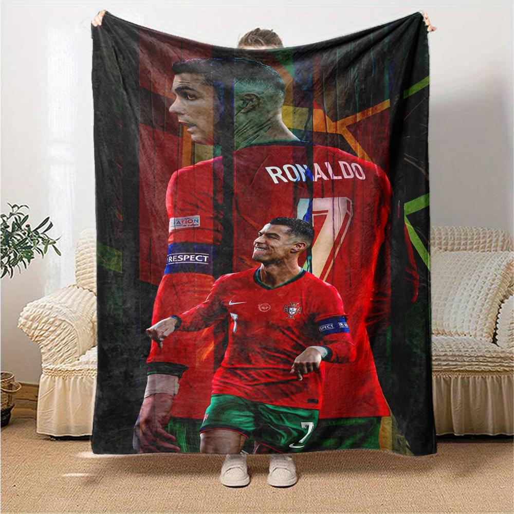 Cristiano Ronaldo Celebration Blanket Durable Comfort Perfect for Couch Seaside Livingroom Four Seasons Multipurpose Digital Print