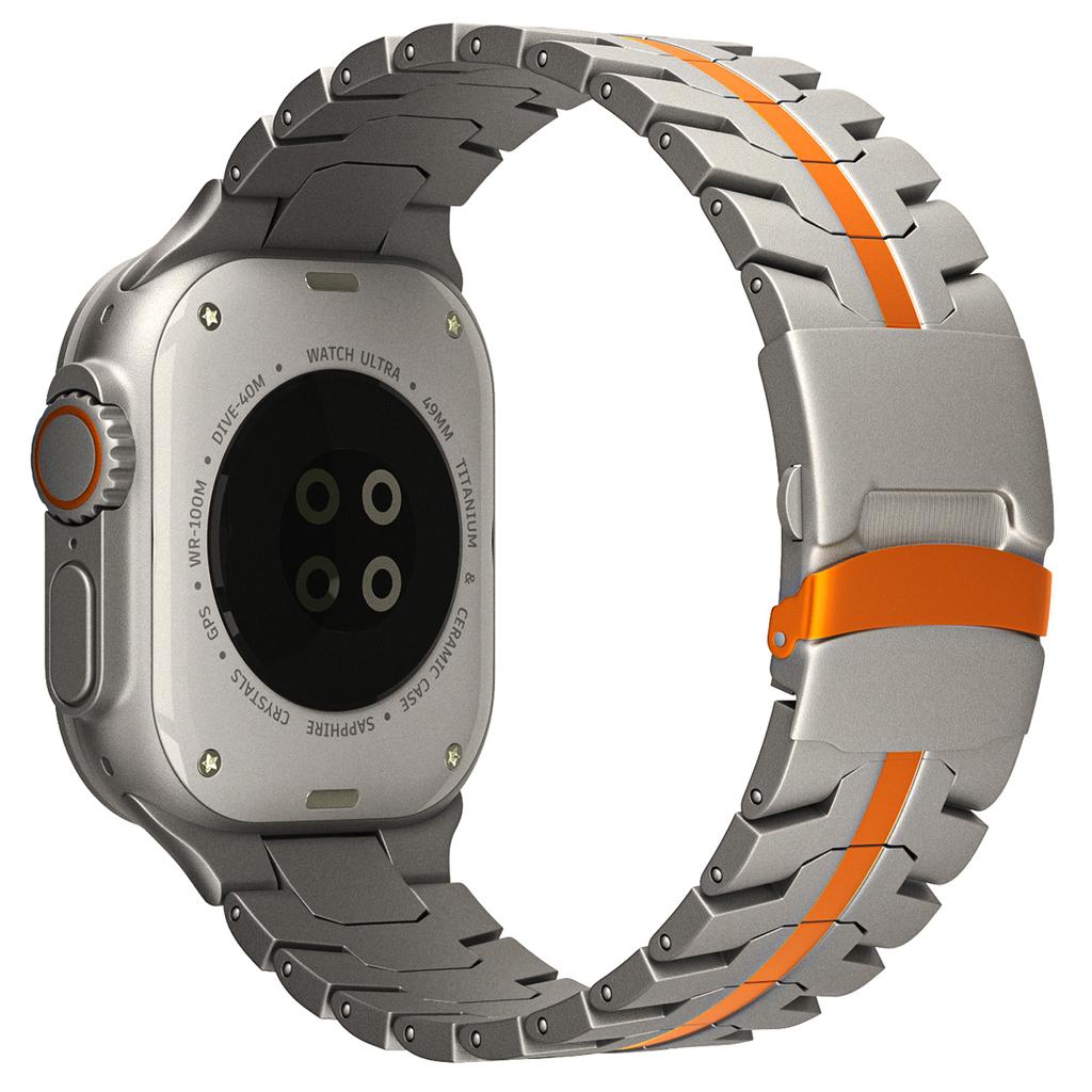 For Apple Watch 10 46mm/Ultra 2/Ultra 49mm/9 8 7 45mm/SE (2023) SE (2022) SE 6 5 4 44mm/3 2 1 42mm Titanium Steel Wrist Strap