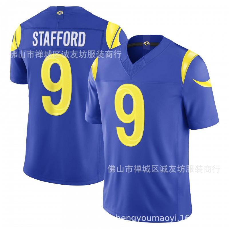 Mens Rugby Jersey LA Rams 9 Stafford Blue White 3rd Gen S-XXXL All Season