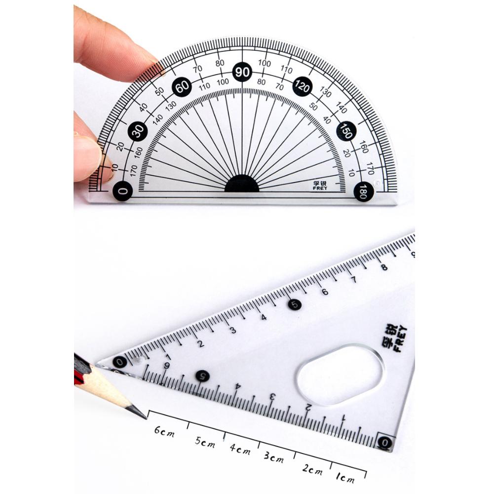 Набор из 7 геометрических математических инструментов для рисования, многофункциональный циркуль, транспортир, линейка, ластик
