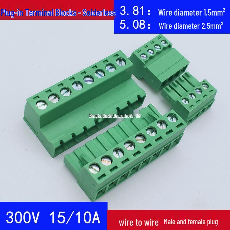 3.81mm Through-Wall Terminal Block with 5.08mm Ear Connector & Solderless Plug-in 2EDGWC