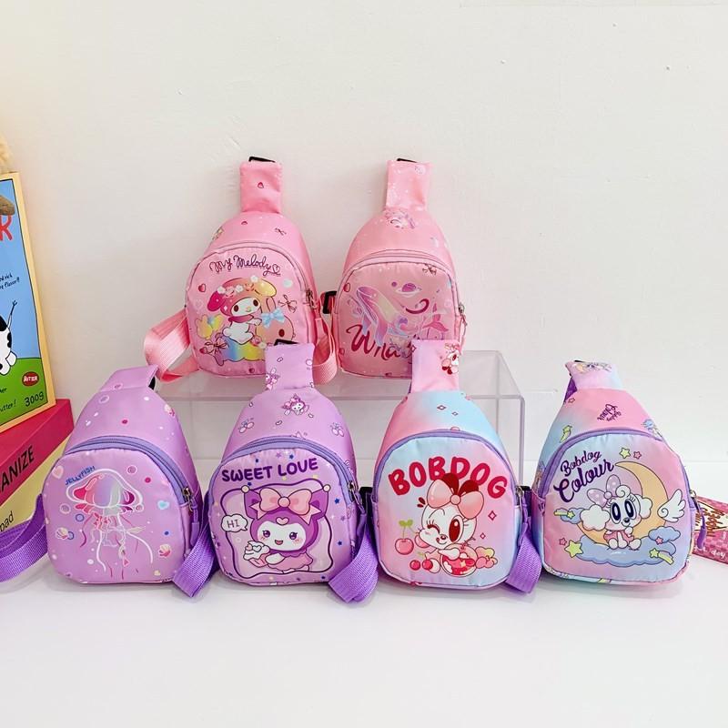 Anime Delightful Print Chest Bag For Children In Lovely Colors Perfect For Kindergarten Use