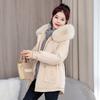 Новая зимняя парка со съемным шерстяным воротником, хлопковое пальто с капюшоном, корейская версия, приталенное короткое хлопковое пальто, универсальная женская куртка