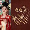 1 Set Pearl Tang Dynasty Hairpin Classical Flower Hair Comb Vintage Ancient Hair Stick  Jewelry