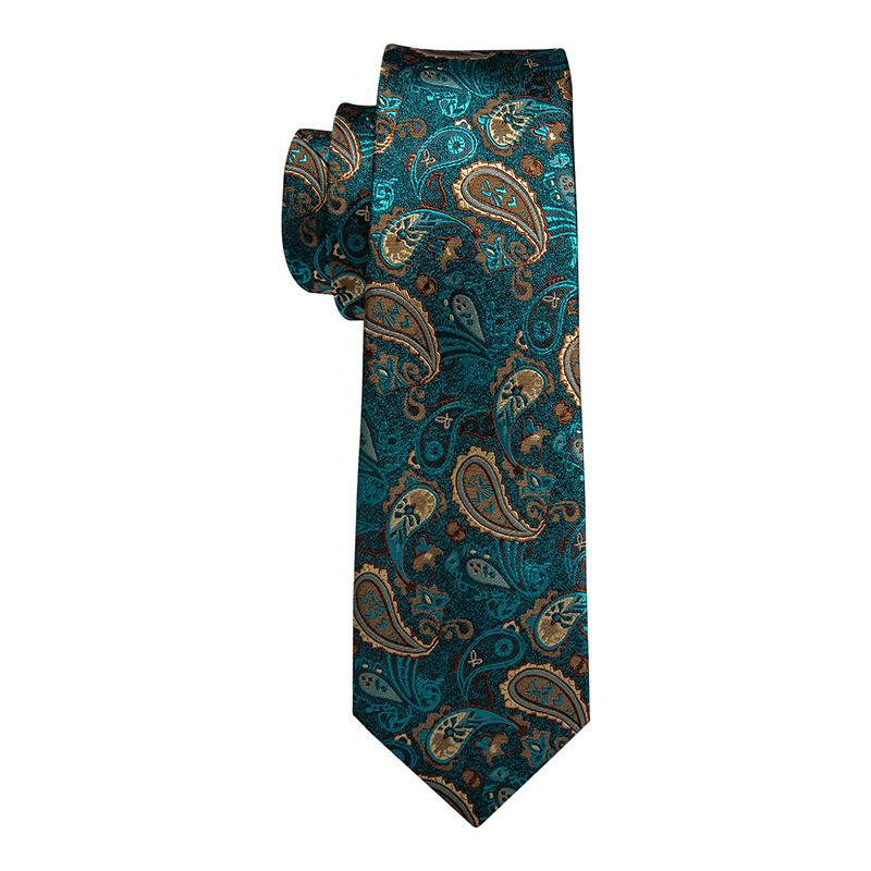 Dibangu Мужской шелковый галстук в полоску, дизайнерский модный галстук для мужчин, кольцо для галстука, набор запонок для деловой вечеринки