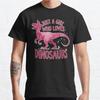 Men Fashion Casual Short Sleeves Just A Girl Who Loves Dinosaurs Pink Black Tees Classic Oversized T-shirts
