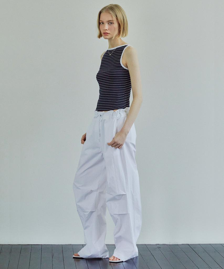 IHR Back Pleated String Pants / White