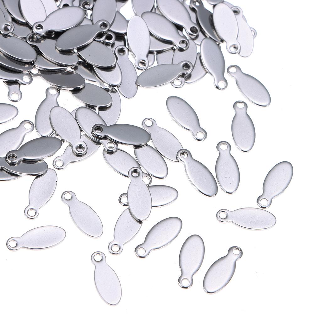 Пустые бирки из нержавеющей стали Овальные Овальные подвески Изготовление ювелирных изделий Штамповочные бирки Изготовление ювелирных изделий своими руками