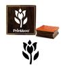 Printtoo Floral Design Brown Wooden Rubber Stamp Scrap-Booking Square Block-2 X 2