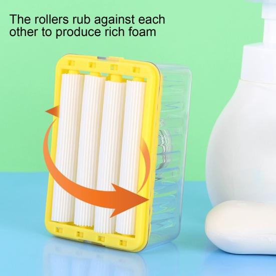 Laundry Scrubbing Soap Box High Durability Reusable Multifunctional Bathroom Hands-free Roller Soap Drain Storage Box