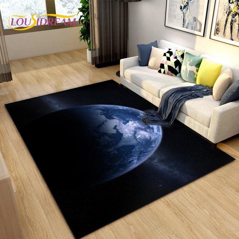 3D Galaxy Space Коврик с фиксированными звездами, Коврик для гостиной, Украшение детской комнаты, Детские игры, Нескользящий напольный коврик